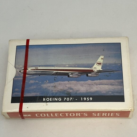 Vintage TWA Collector’s Series Bridge Size Playing Cards Sealed Boeing 707 1959 - Picture 2 of 16